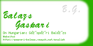 balazs gaspari business card